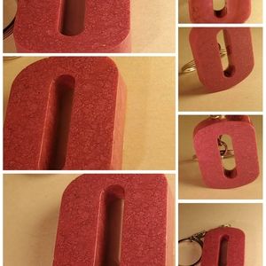 Rich Red color number 0 keychain